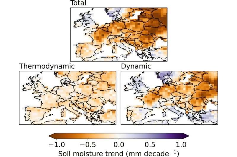 Los cambios atmosféricos explican el 55 % de la sequía estival en Europa