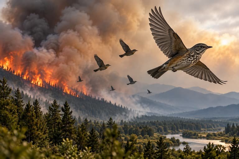 El humo de los incendios reduce la diversidad de aves