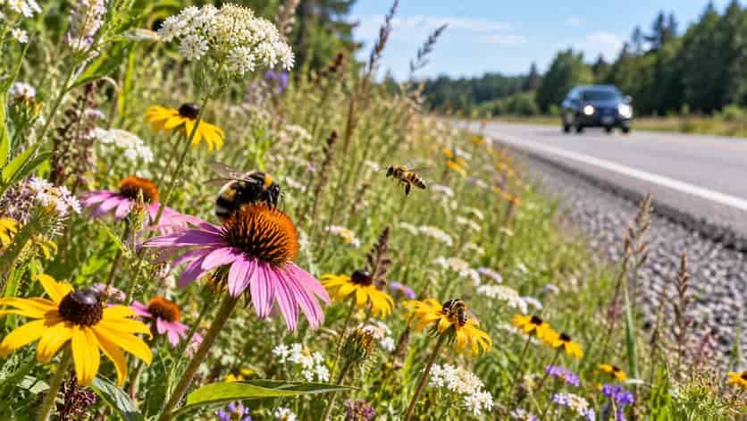 Segar menos las cunetas aumenta un 45 % los polinizadores en Canadá