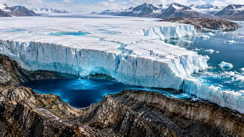 Descubren un lago oculto bajo el hielo de Groenlandia