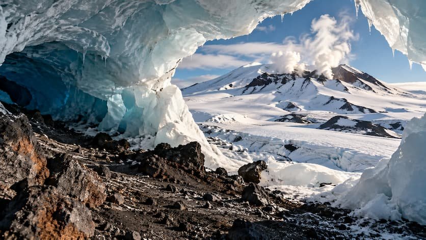 Hallan indicios de una erupción desconocida bajo el hielo antártico